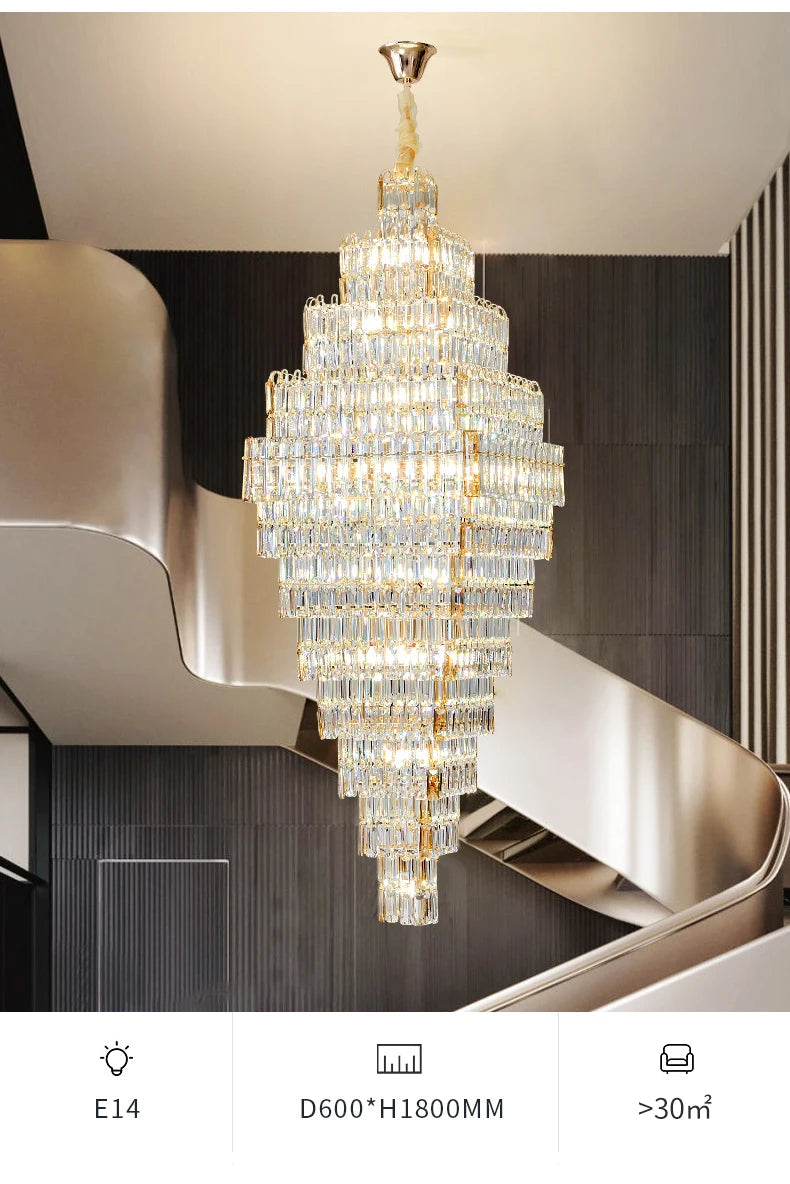 Lustre Élégant en Métal et Cristal pour Espaces Contemporains-LUMICONCEPT