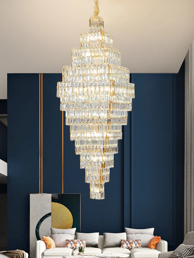 Lustre Élégant en Métal et Cristal pour Espaces Contemporains-LUMICONCEPT