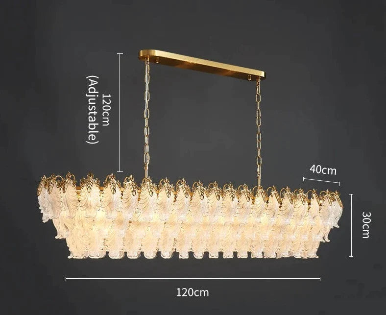 Lustre Élégant en Verre LED doré pour Salle à Manger Moderne-LUMICONCEPT