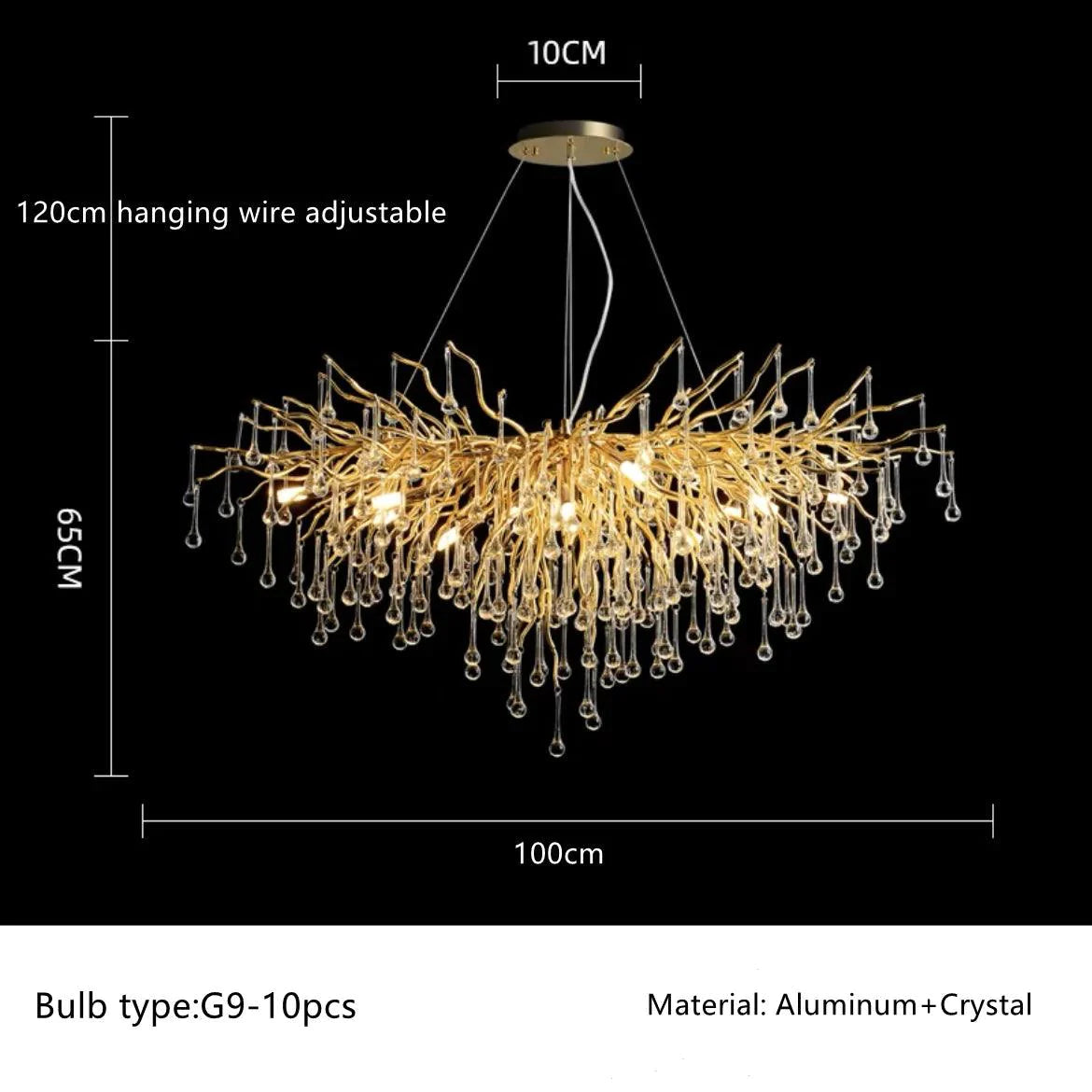 Lustre LED Postmoderne en Cristal et Fer, Élégance Dorée ou Argentée-LUMICONCEPT