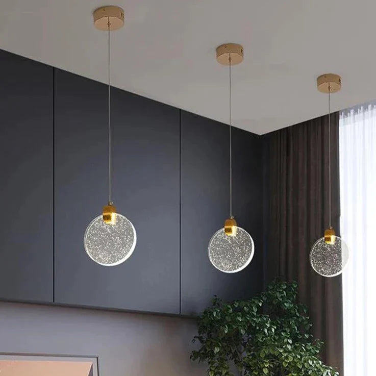 Lustre Moderne en Cristal Doré avec Éclairage LED pour Bar, Restaurant et Salon-LUMICONCEPT