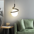 Lustre Moderne en Globe Lumineux avec Bande Métallique Hélicoïdale pour un Style Élégant-LUMICONCEPT