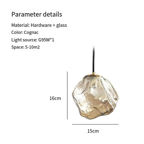 Lustre Moderne en Verre Texture Métallique avec Éclairage Rétro-LUMICONCEPT