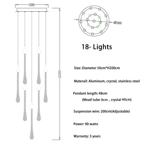 Lustre Murale en Acier Inoxydable et Cristal – Élégance Moderne pour un Intérieur Raffiné-LUMICONCEPT