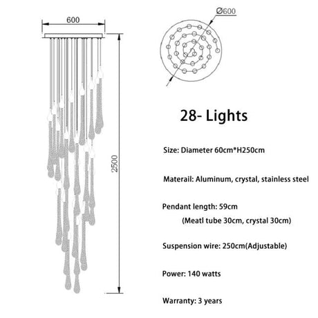 Lustre Murale en Acier Inoxydable et Cristal – Élégance Moderne pour un Intérieur Raffiné-LUMICONCEPT