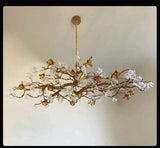 Lustre Rétro en Cuivre aux Branches d'Arbre Chinoises, Artisanat Élégant et Personnalisable-LUMICONCEPT