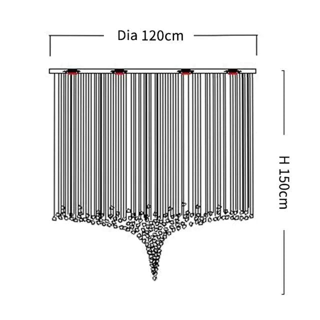 Lustre en Acier Inoxydable et Cristal pour une Élévation Élégante de Votre Intérieur-LUMICONCEPT