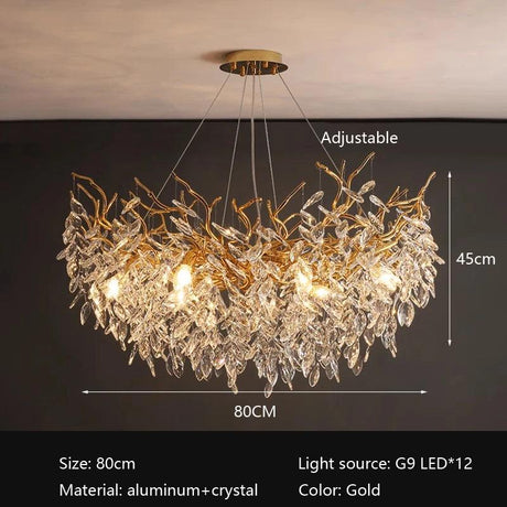 Lustre en Aluminium et Cristal avec Design Personnalisable - Élégance et Sophistication pour Votre Espace-LUMICONCEPT