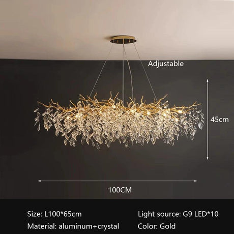 Lustre en Aluminium et Cristal avec Design Personnalisable - Élégance et Sophistication pour Votre Espace-LUMICONCEPT