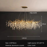 Lustre en Aluminium et Cristal avec Design Personnalisable - Élégance et Sophistication pour Votre Espace-LUMICONCEPT