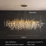 Lustre en Aluminium et Cristal avec Design Personnalisable - Élégance et Sophistication pour Votre Espace-LUMICONCEPT