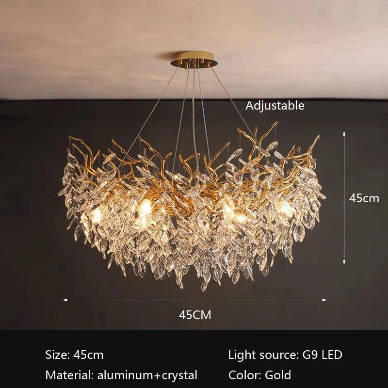 Lustre en Aluminium et Cristal avec Design Personnalisable - Élégance et Sophistication pour Votre Espace-LUMICONCEPT