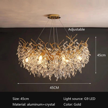 Lustre en Aluminium et Cristal avec Design Personnalisable - Élégance et Sophistication pour Votre Espace-LUMICONCEPT