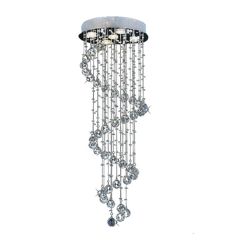 Lustre en Cristal au Design Spirale pour un Éclairage Élégant et Artistique-LUMICONCEPT