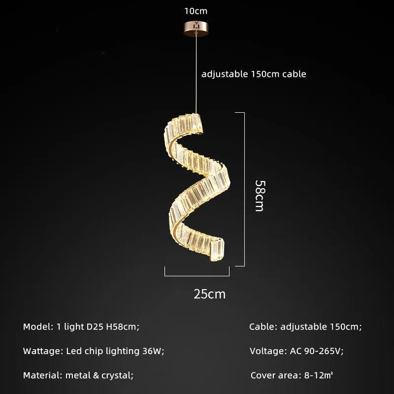 Lustre en Cristal de Luxe à Télécommande et Intensité Variable pour un Éclairage Élégant et Contemporain-LUMICONCEPT