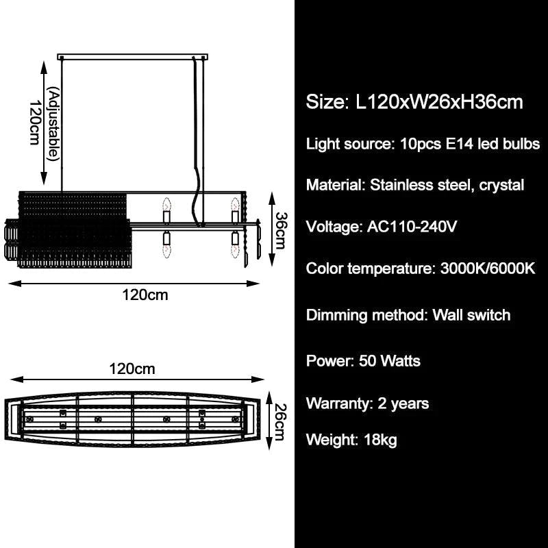 Lustre en Cristal et Acier Inoxydable pour une Élégance Contemporaine-LUMICONCEPT