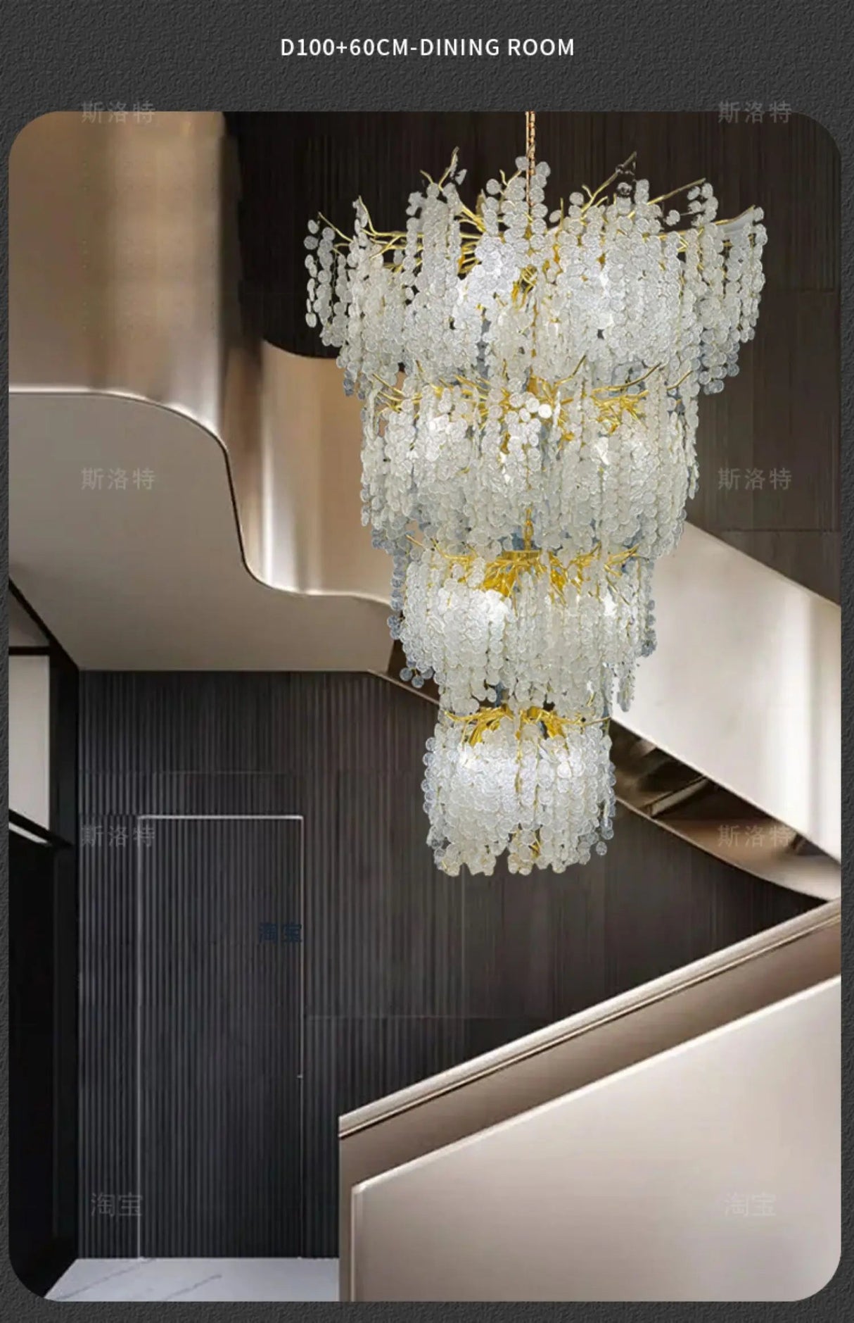 Lustre en cristal d'or raffiné pour un éclairage majestueux dans votre espace.-LUMICONCEPT