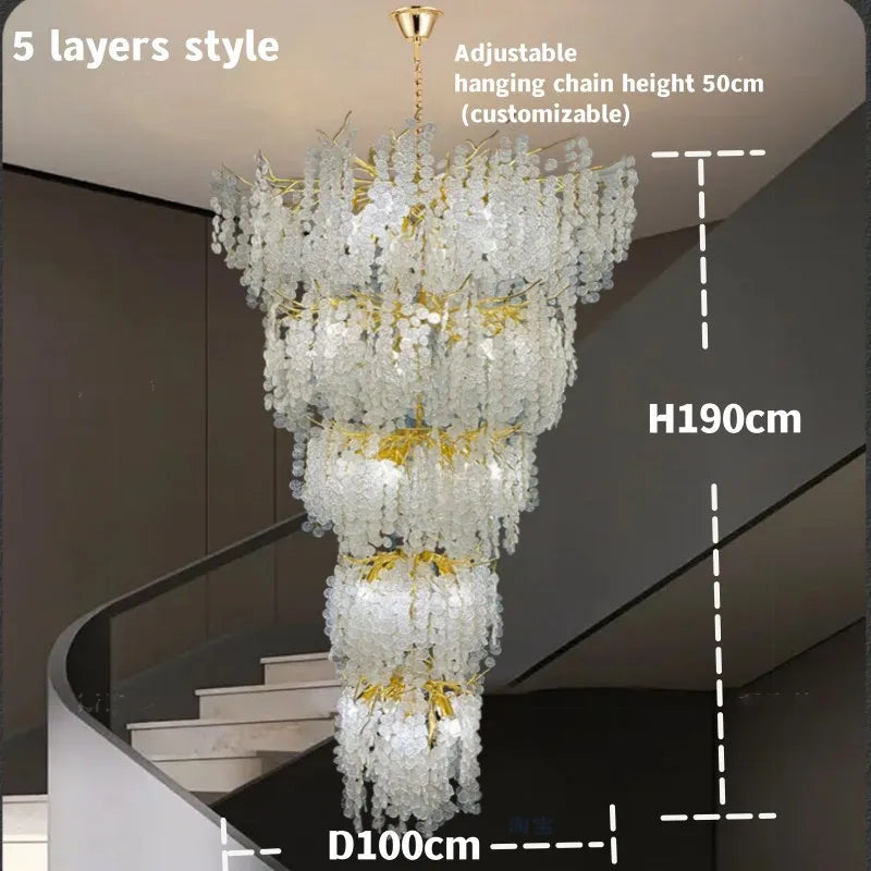 Lustre en cristal d'or raffiné pour un éclairage majestueux dans votre espace.-LUMICONCEPT