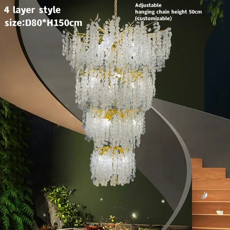 Lustre en cristal d'or raffiné pour un éclairage majestueux dans votre espace.-LUMICONCEPT