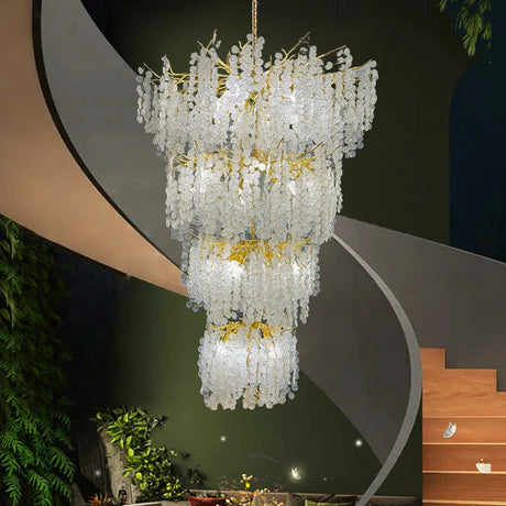 Lustre en cristal d'or raffiné pour un éclairage majestueux dans votre espace.-LUMICONCEPT