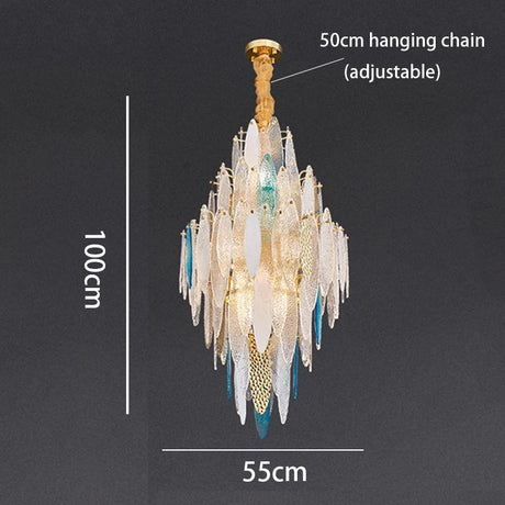 Lustre en verre ondulé couleur postmoderne – Élégance contemporaine pour votre intérieur-LUMICONCEPT