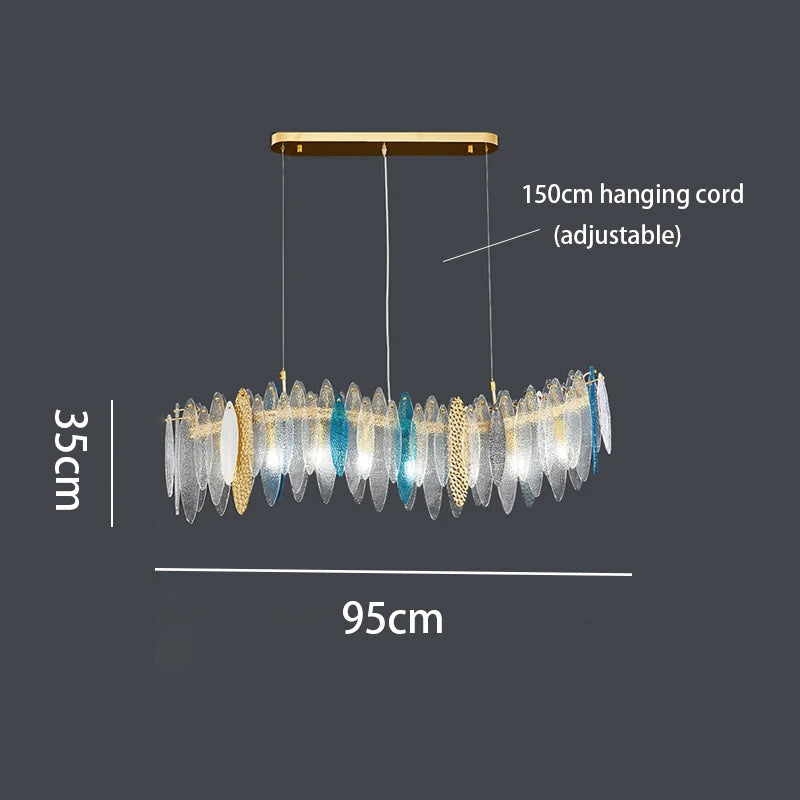 Lustre en verre ondulé couleur postmoderne – Élégance contemporaine pour votre intérieur-LUMICONCEPT