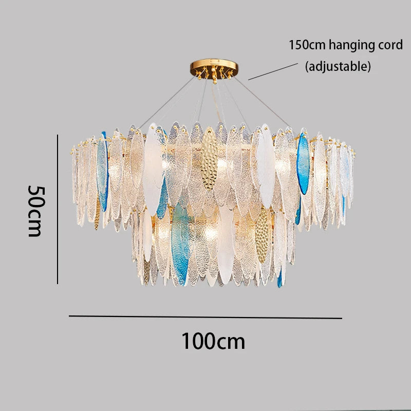 Lustre en verre ondulé couleur postmoderne – Élégance contemporaine pour votre intérieur-LUMICONCEPT