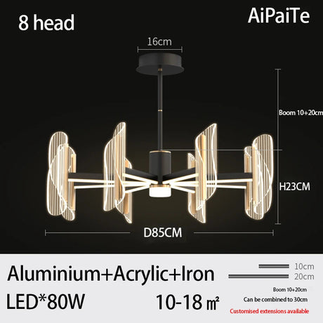 Lustre minimaliste moderne BOSSEN en acrylique de luxe pour salon et salle à manger-LUMICONCEPT