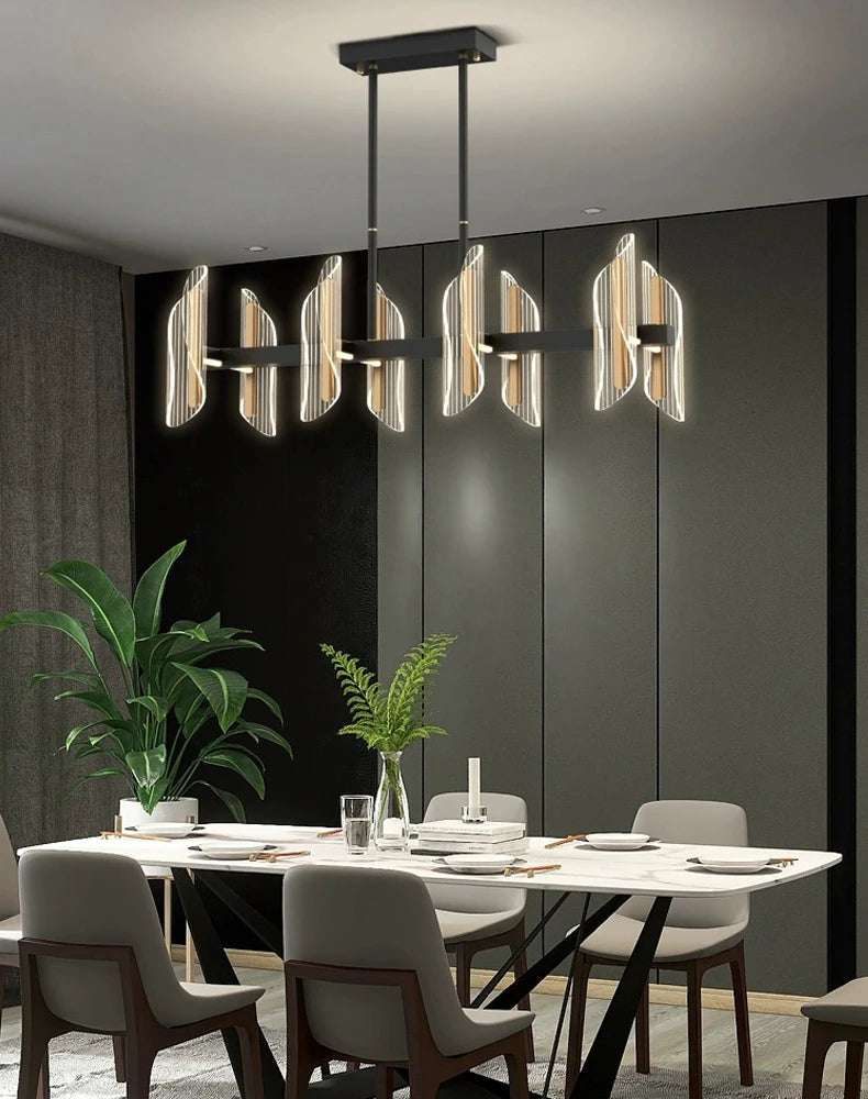 Lustre minimaliste moderne BOSSEN en acrylique de luxe pour salon et salle à manger-LUMICONCEPT