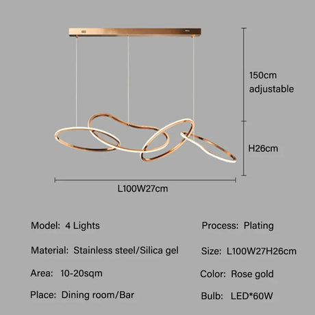 Luxueuse Lampe Suspendue LED Minimaliste en Rose pour Salon et Salle à Manger-LUMICONCEPT