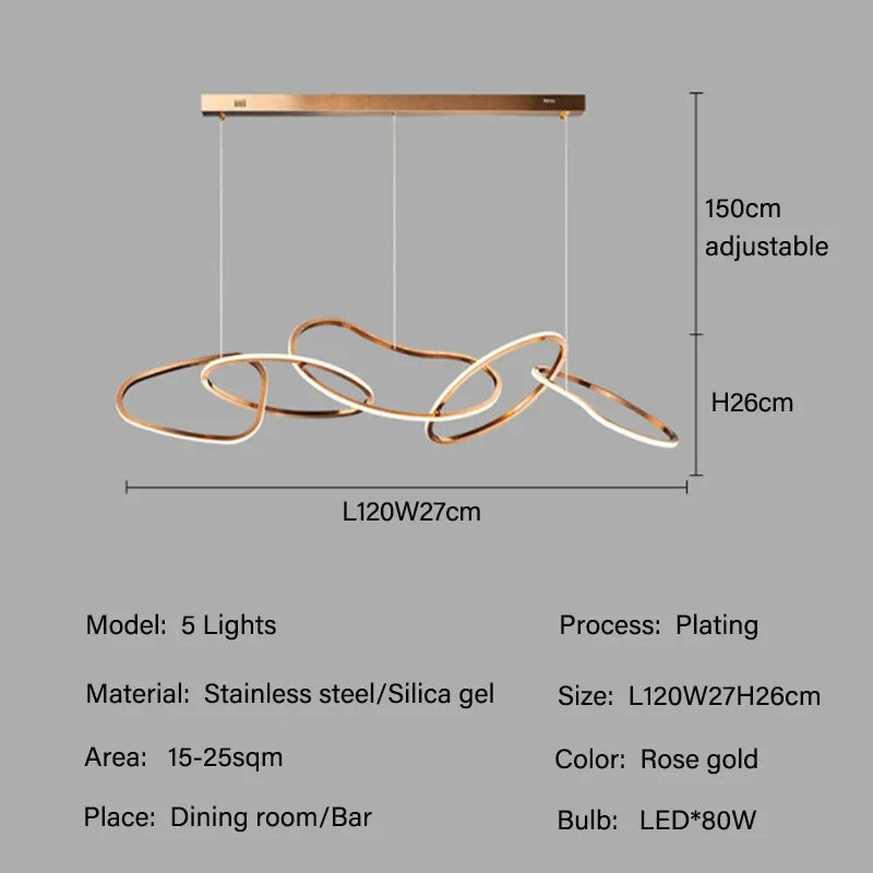 Luxueuse Lampe Suspendue LED Minimaliste en Rose pour Salon et Salle à Manger-LUMICONCEPT