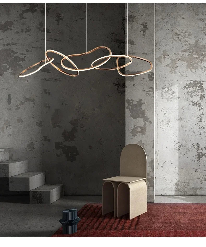 Luxueuse Lampe Suspendue LED Minimaliste en Rose pour Salon et Salle à Manger-LUMICONCEPT