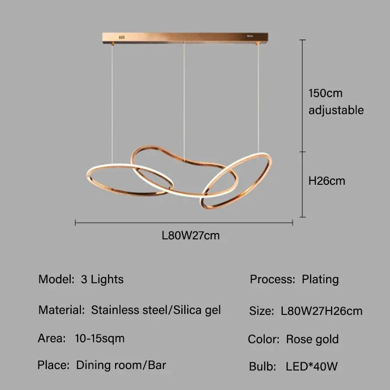 Luxueuse Lampe Suspendue LED Minimaliste en Rose pour Salon et Salle à Manger-LUMICONCEPT