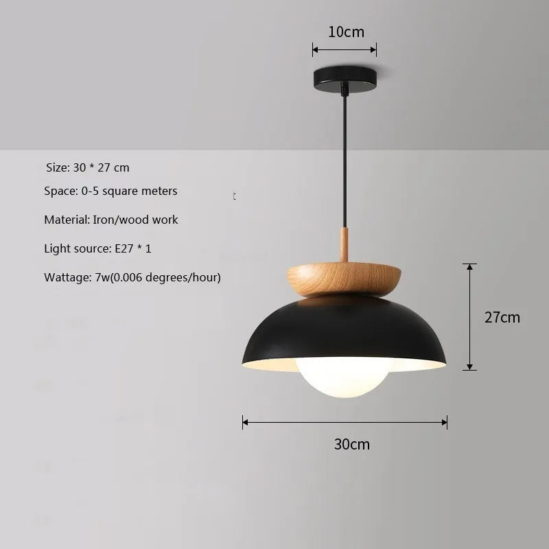 Plafonnier Design : Abat-Jour en Forme de Dôme en Bois et Métal-LUMICONCEPT