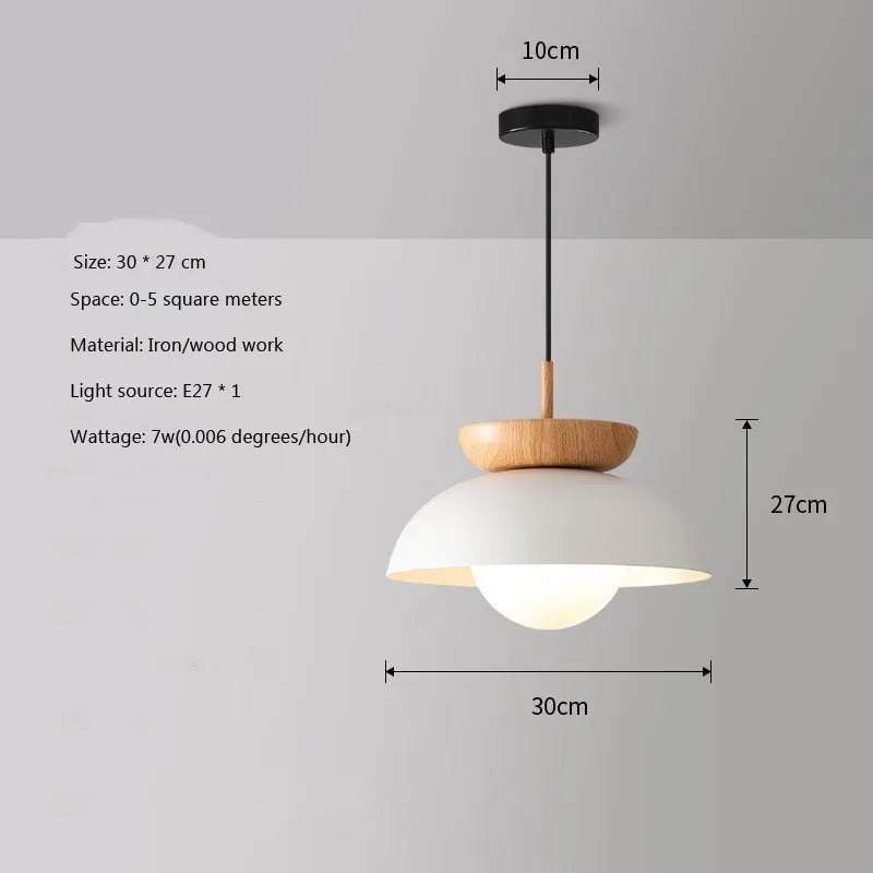 Plafonnier Design : Abat-Jour en Forme de Dôme en Bois et Métal-LUMICONCEPT