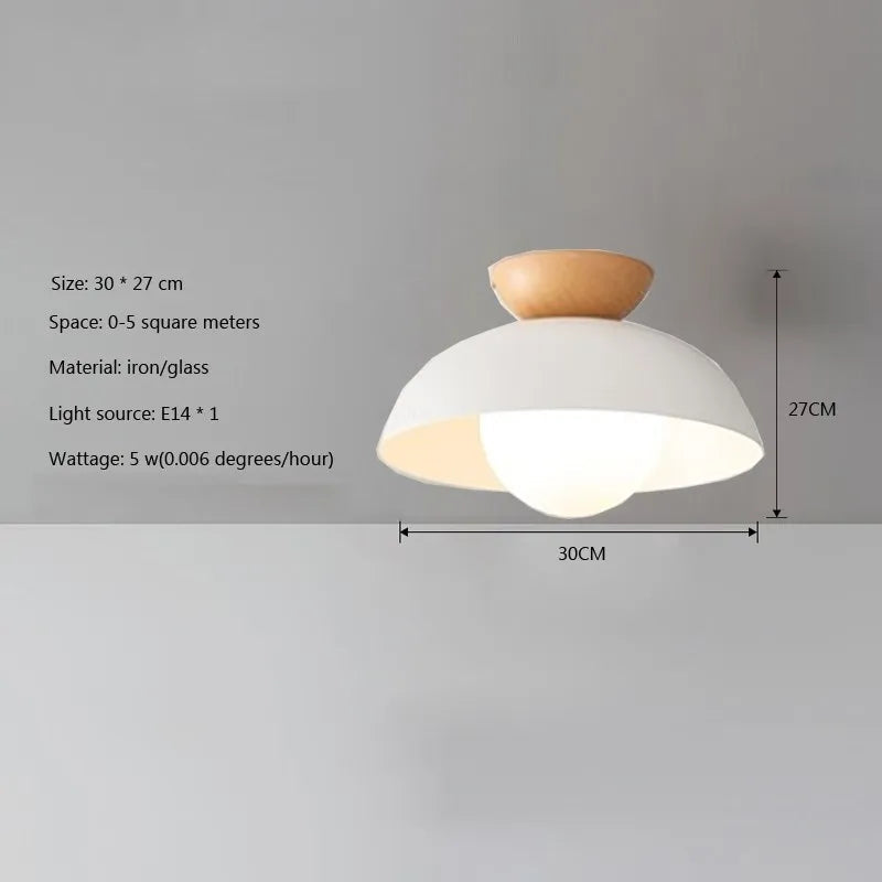 Plafonnier Design : Abat-Jour en Forme de Dôme en Bois et Métal-LUMICONCEPT