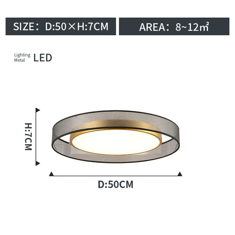 Plafonnier Design : Cercle avec Cadre Transparent et Finition Dorée-LUMICONCEPT