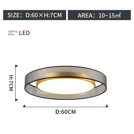 Plafonnier Design : Cercle avec Cadre Transparent et Finition Dorée-LUMICONCEPT