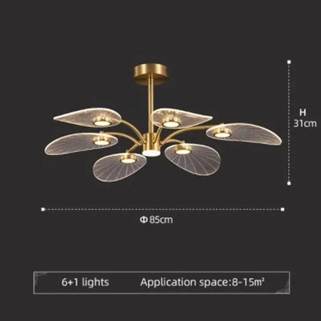 Plafonnier Design : Feuille Design en Métal Doré pour un Éclairage Naturel-LUMICONCEPT