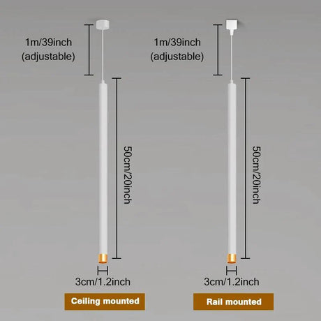 Plafonnier Design : Luminaire Moderne sur Rail en Cylindre Suspendu-LUMICONCEPT