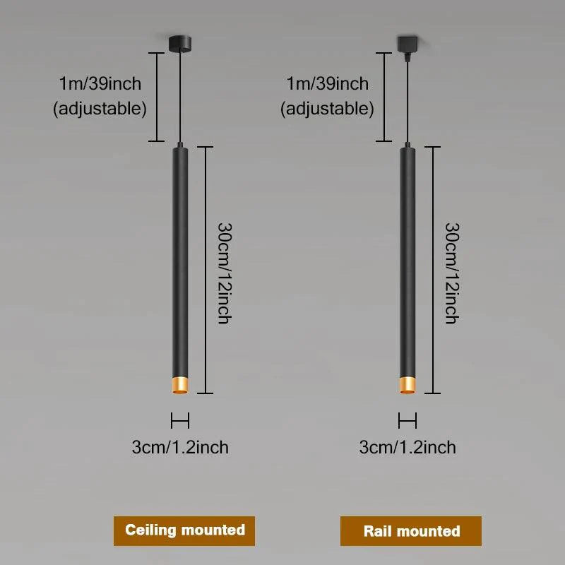 Plafonnier Design : Luminaire Moderne sur Rail en Cylindre Suspendu-LUMICONCEPT