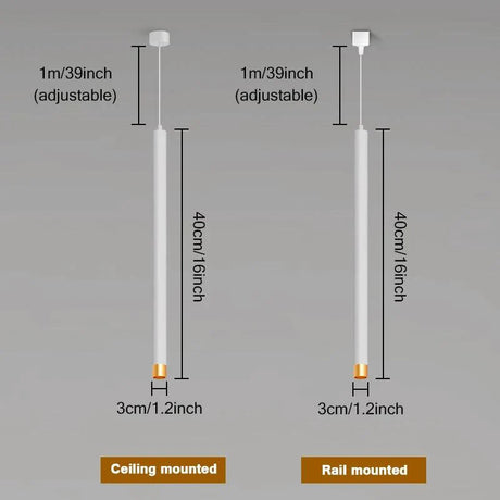 Plafonnier Design : Luminaire Moderne sur Rail en Cylindre Suspendu-LUMICONCEPT