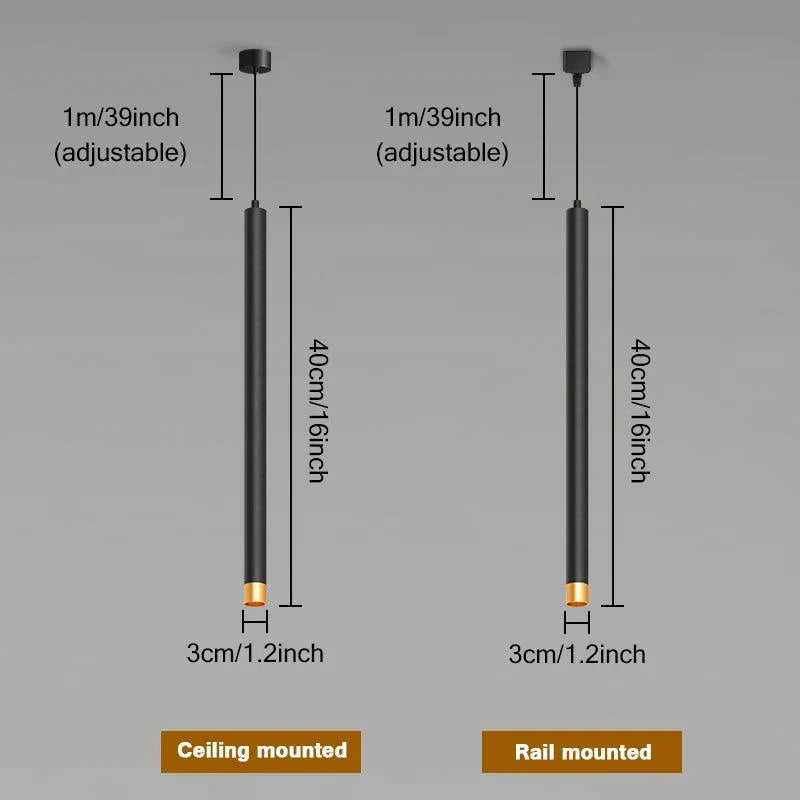 Plafonnier Design : Luminaire Moderne sur Rail en Cylindre Suspendu-LUMICONCEPT