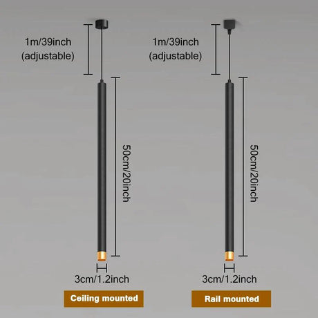 Plafonnier Design : Luminaire Moderne sur Rail en Cylindre Suspendu-LUMICONCEPT