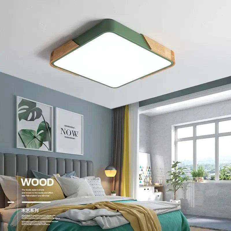 Plafonnier Design : Luminaire Plafonnier Moderne en Bois Design Géométrique-LUMICONCEPT