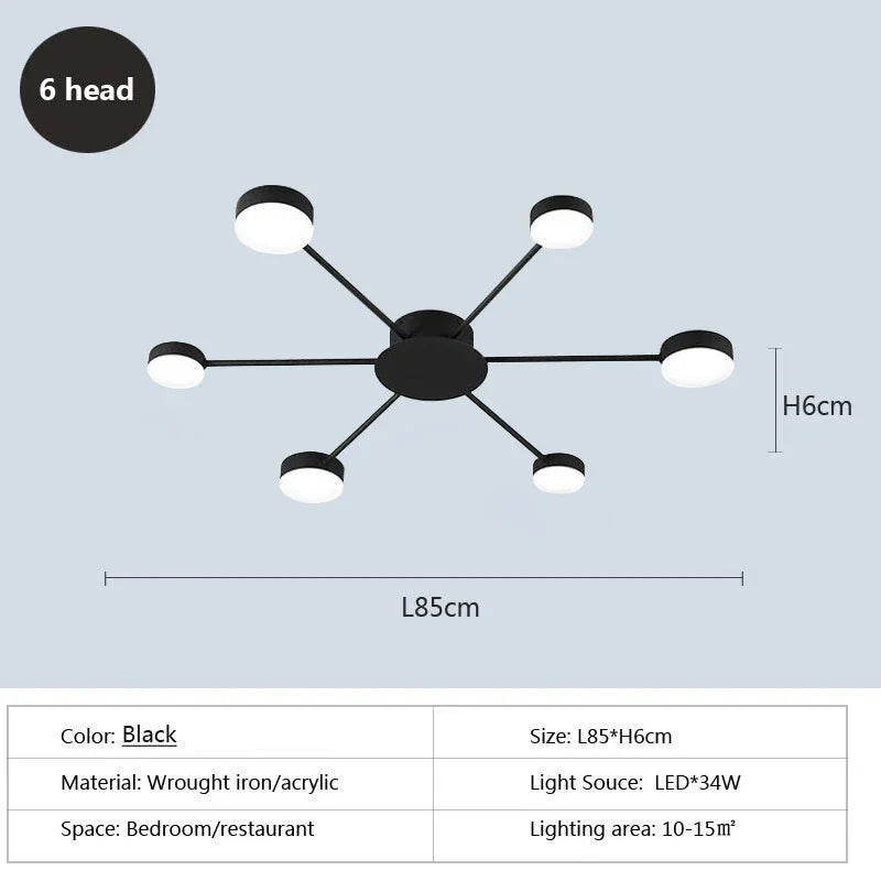 Plafonnier Design : Luminaire à Bras Multiples Style Contemporain-LUMICONCEPT