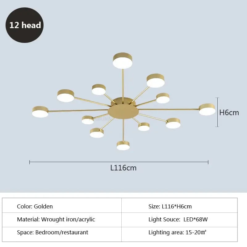 Plafonnier Design : Luminaire à Bras Multiples Style Contemporain-LUMICONCEPT