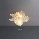 Plafonnier Design : Luminaire en Fleur de Verre et Métal Doré-LUMICONCEPT