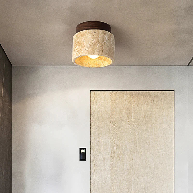 Plafonnier Design : Montage en Marbre au Plafond Style Japonais-LUMICONCEPT