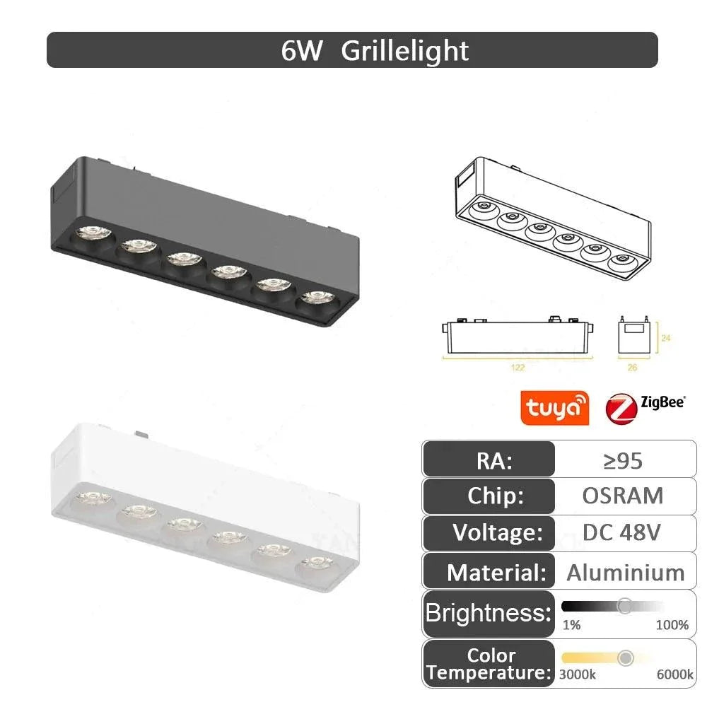 Plafonnier Design : Projecteur Aluminium Noir et Blanc sur Rail-LUMICONCEPT